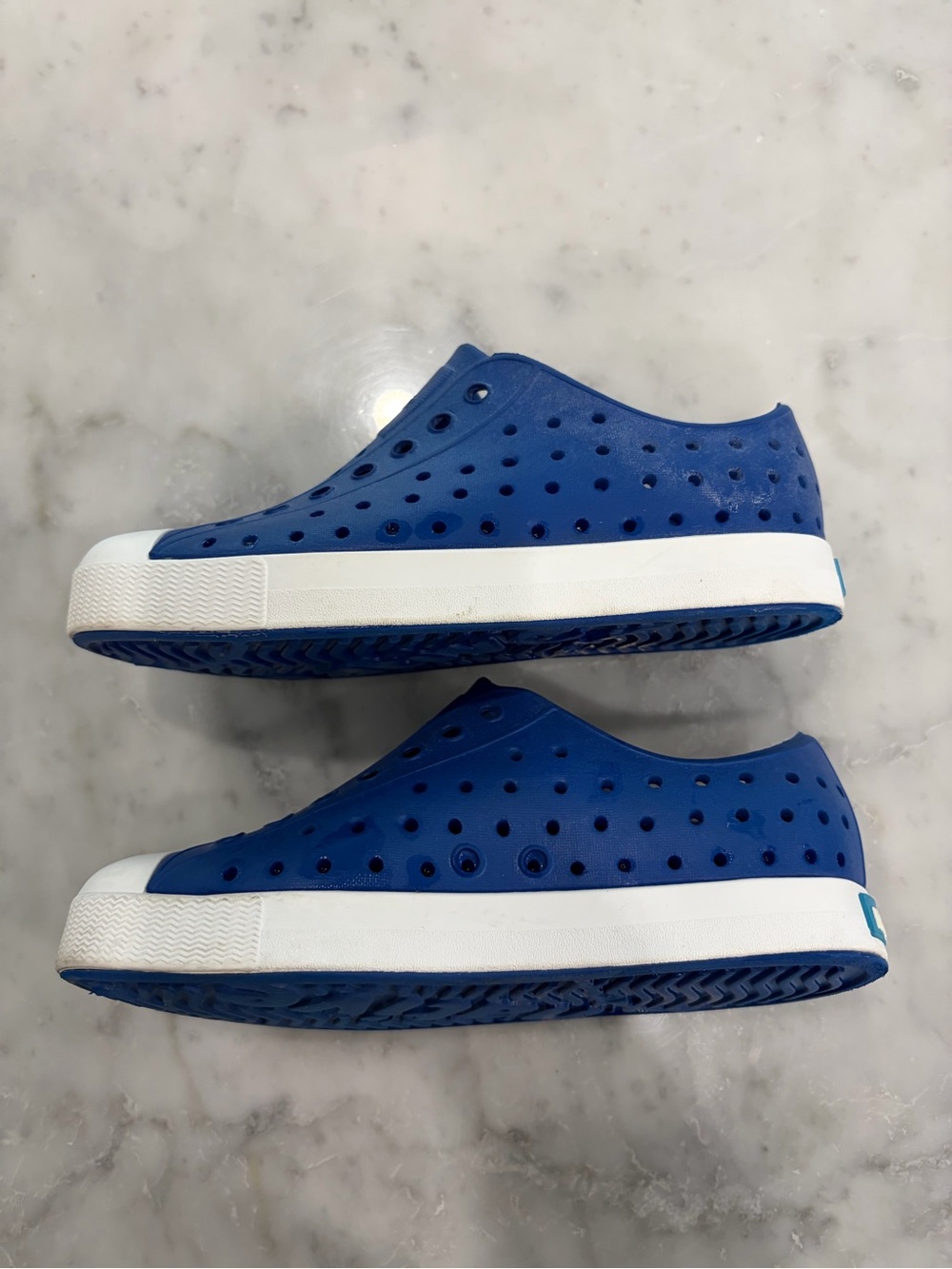 Native Kids Slip-On Water Shoes in Royal Blue with White Toe - Picture 3 of 5